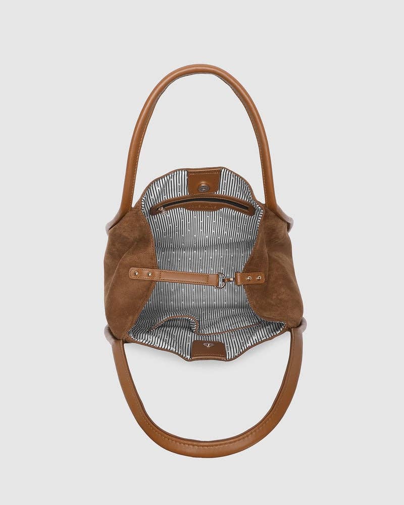 Louenhide- Shoulder Bag  - Vegan Suede Tan | Sutton