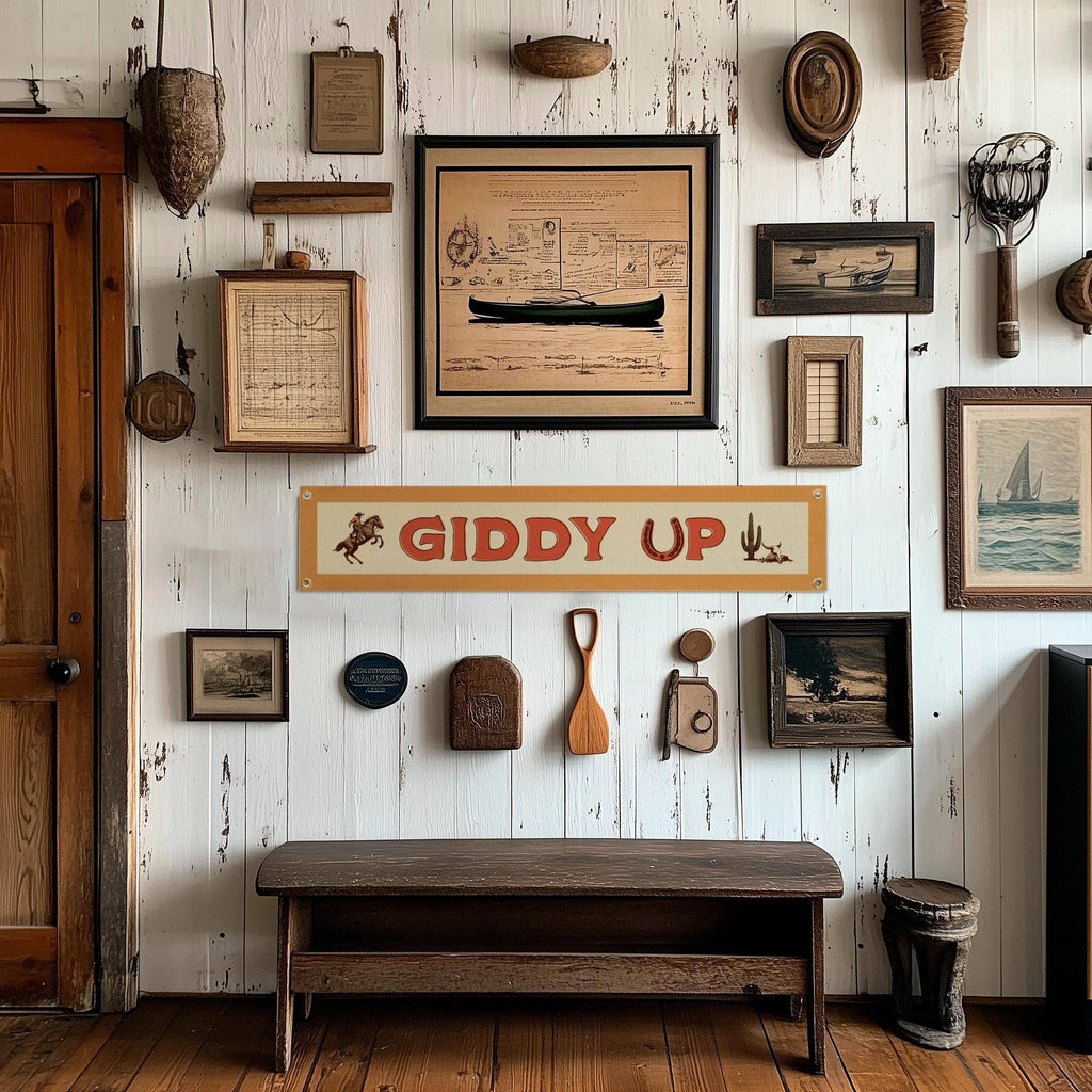 Benoit's Design Co.- Giddy Up Felt Sign Banner
