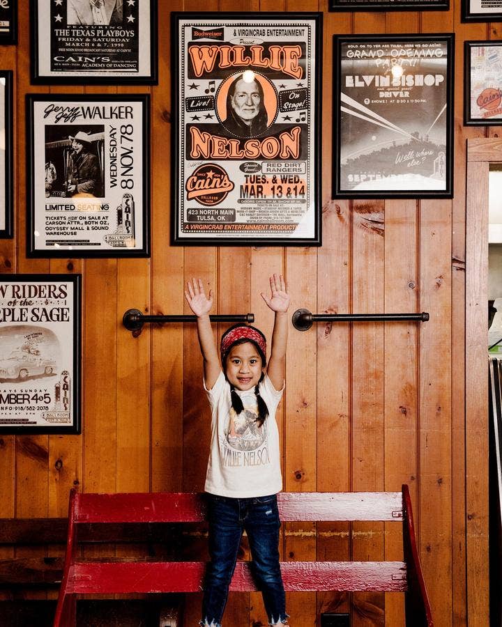LivyLu- Children's Willie Nelson In the Sky Oatmeal Graphic Tee