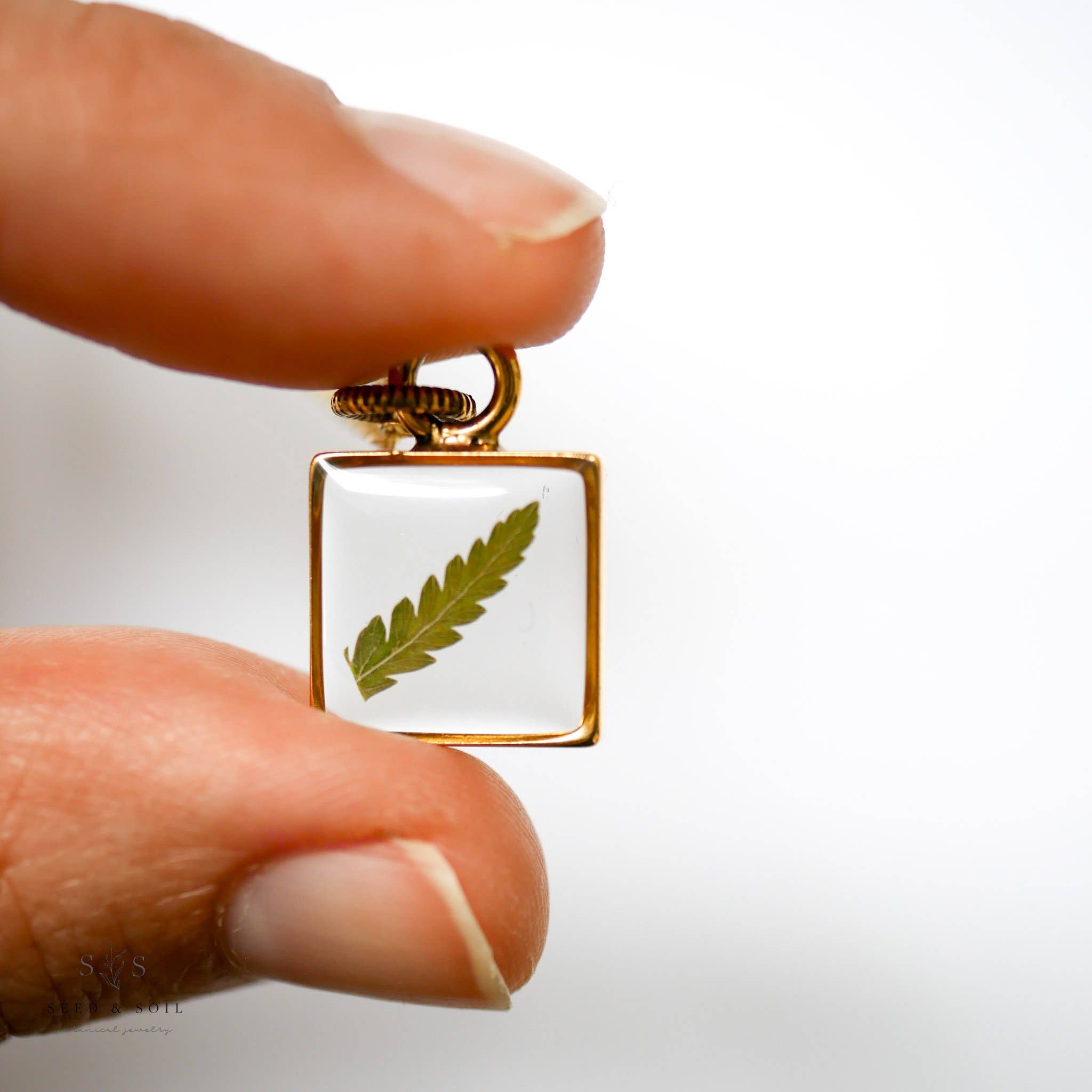 Seed & Soil- Small Square Pendant