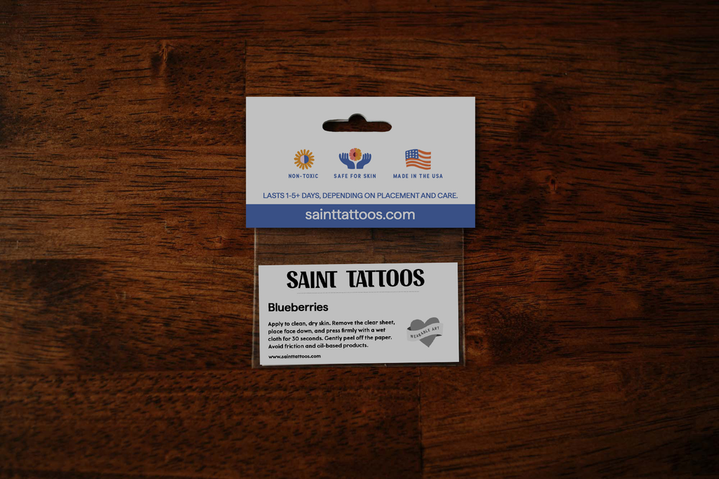 Saint Tattoos- Blueberry Branch Temporary Tattoos