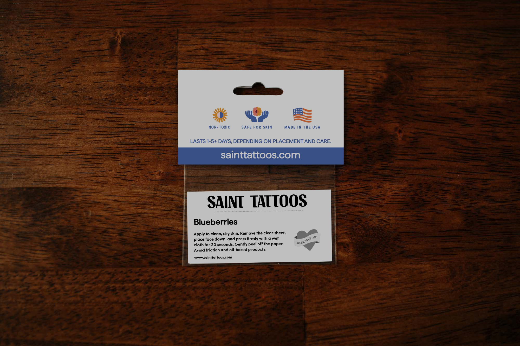 Saint Tattoos- Blueberry Branch Temporary Tattoos