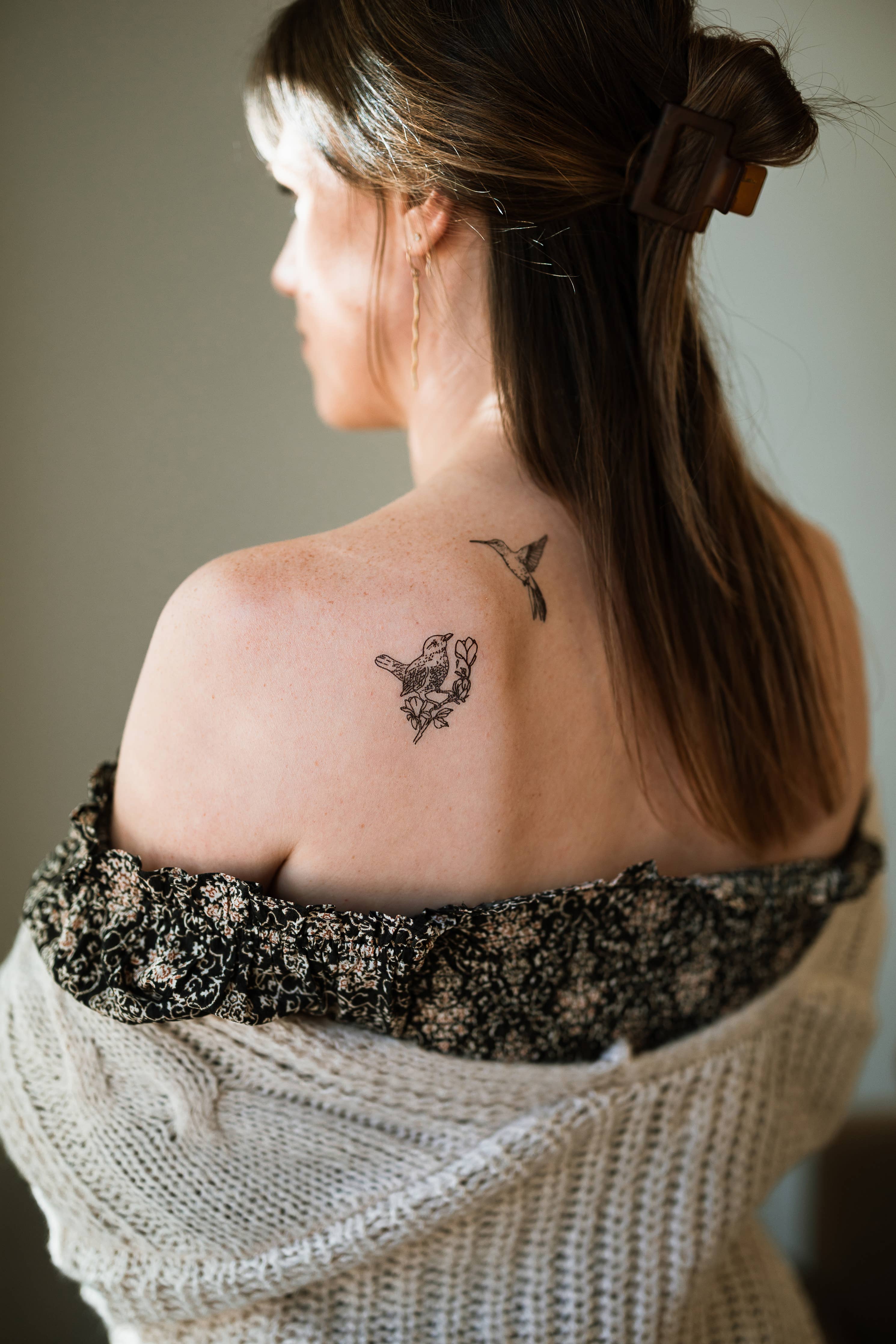 Saint Tattoos- Blackbird and Hummingbird Temporary Tattoos