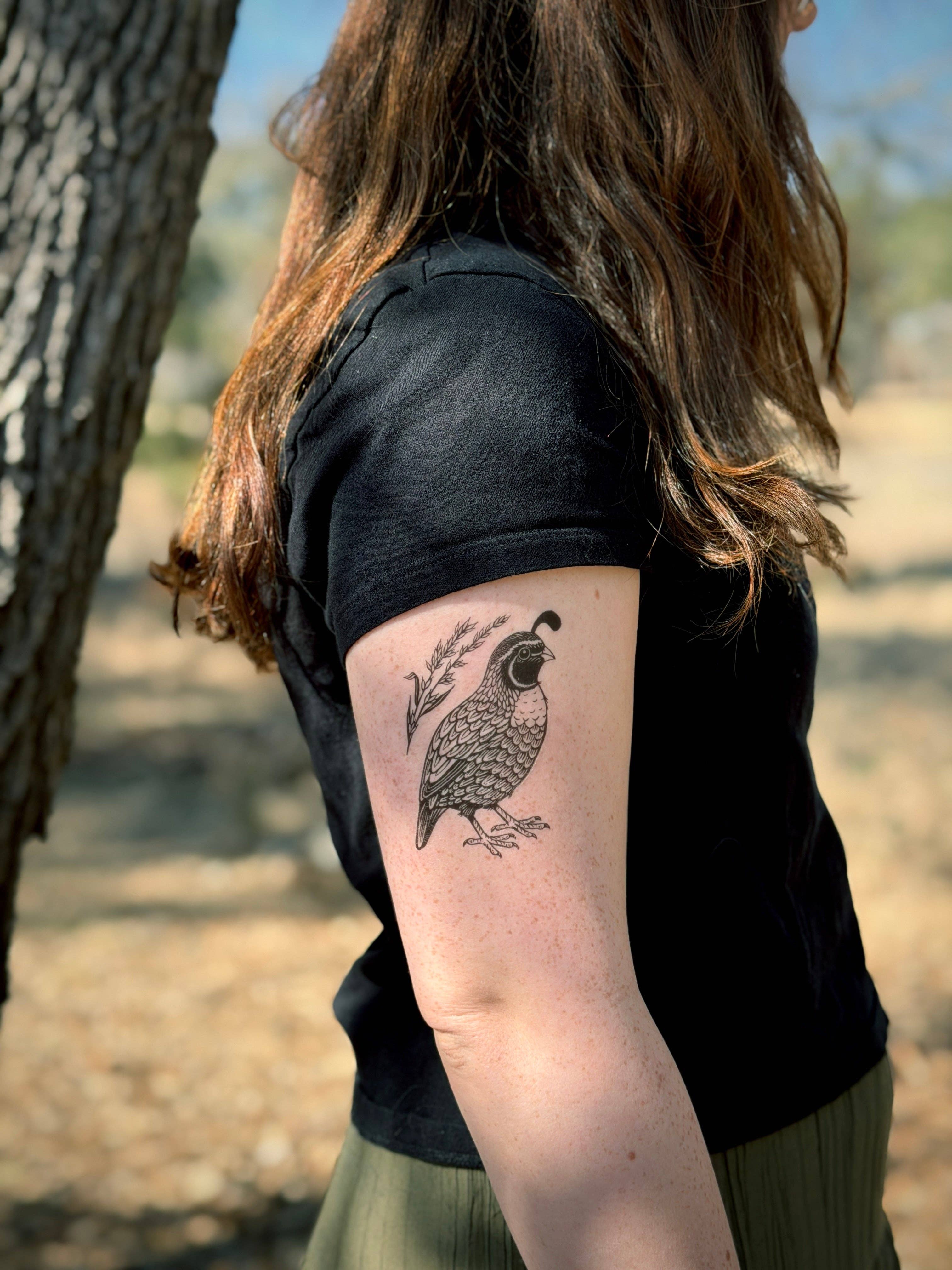 NatureTats- Quail Temporary Tattoo