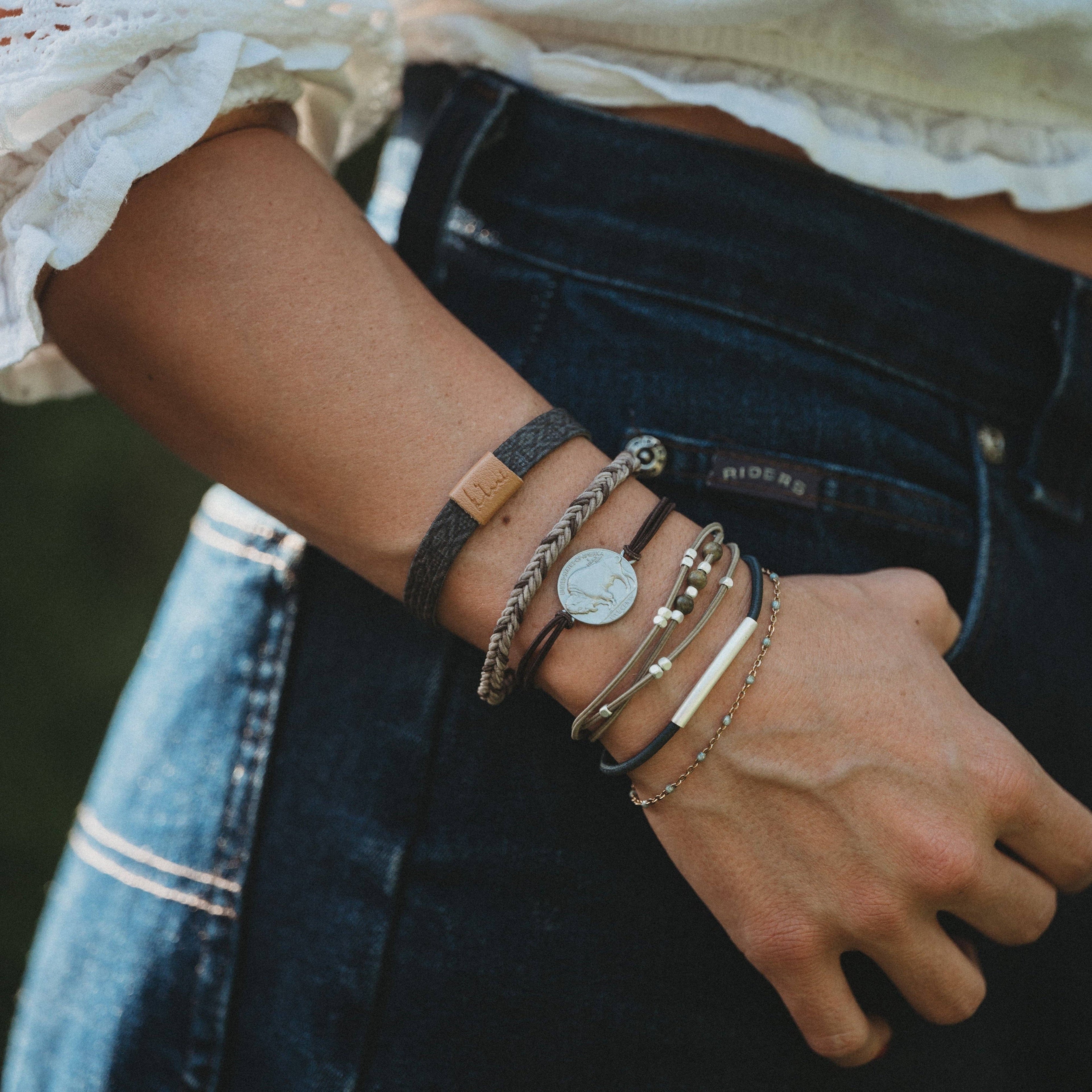 K'Lani- "Roam" Earthy Buffalo Hair Tie Bracelets