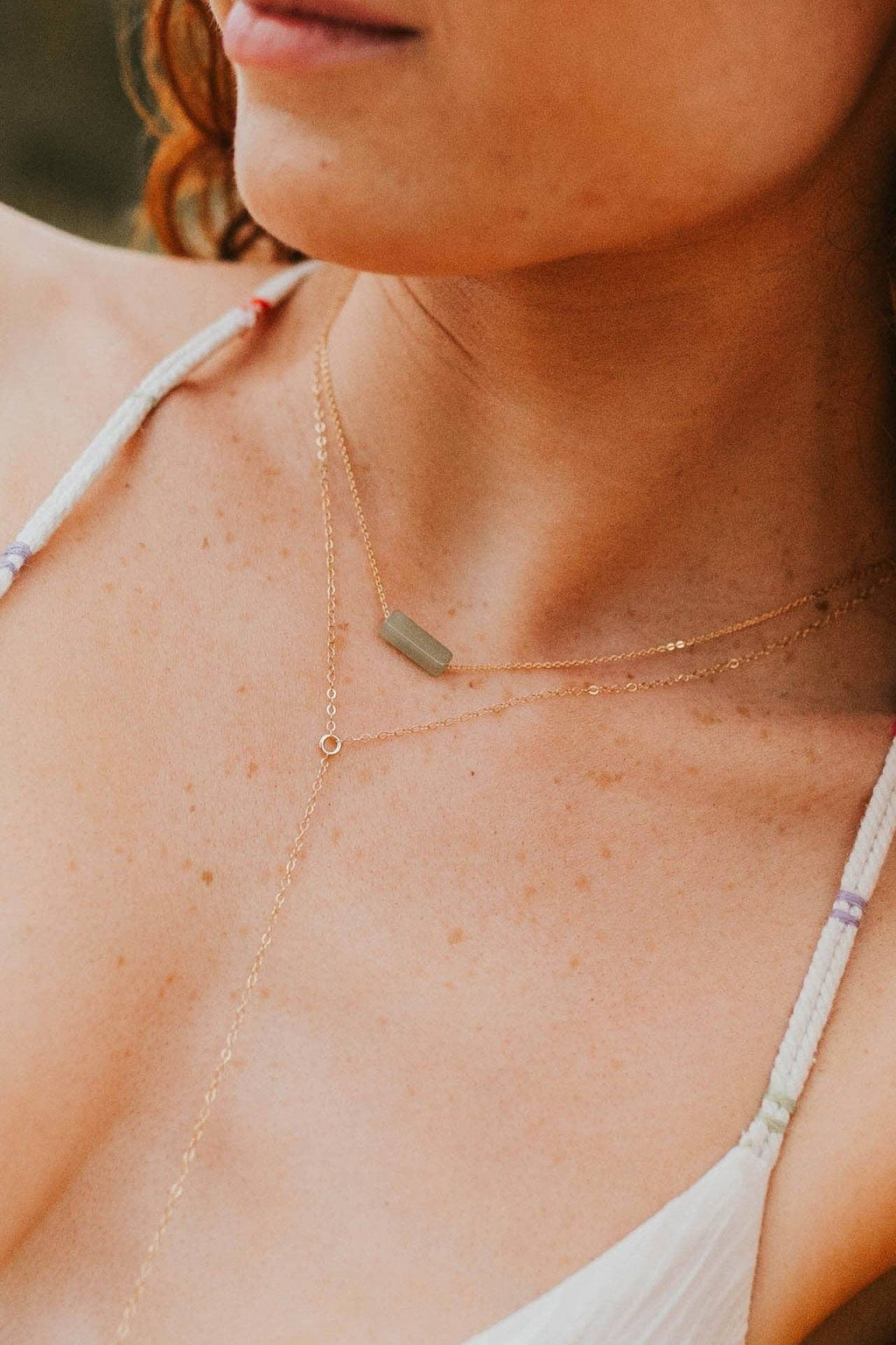 Hello Adorn- Seafoam Gemma Necklace | 14kt Gold Fill + Sterling Silver