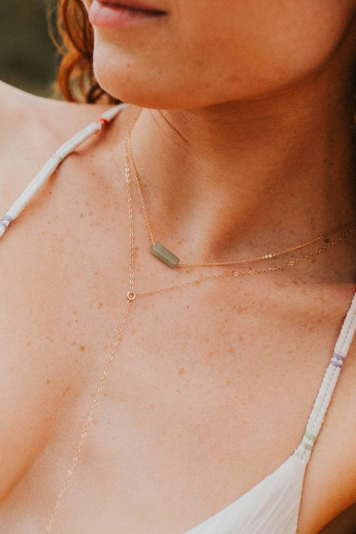 Hello Adorn- Seafoam Gemma Necklace | 14kt Gold Fill + Sterling Silver