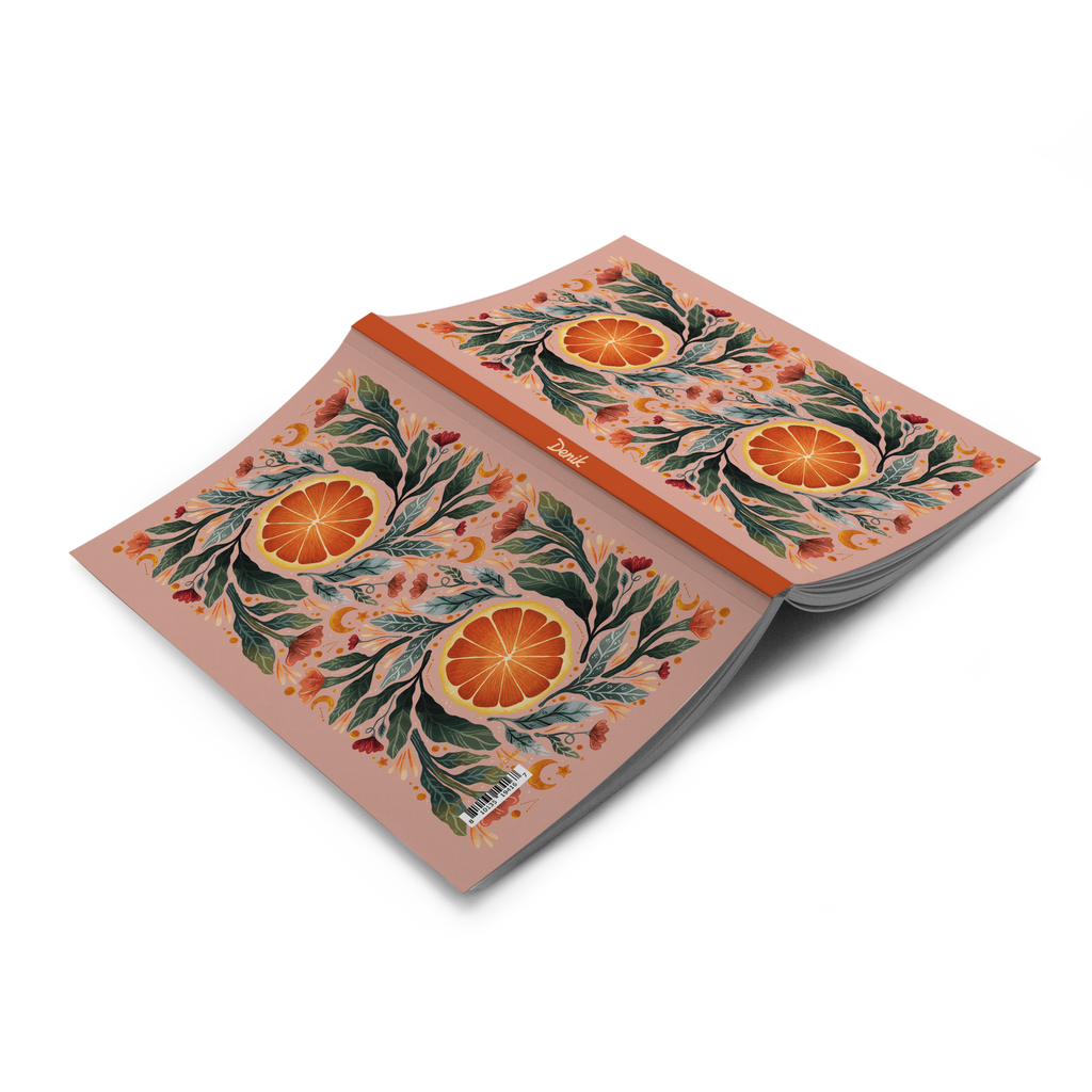 Denik- Grapefruit Blooms Classic Layflat Journal Notebook