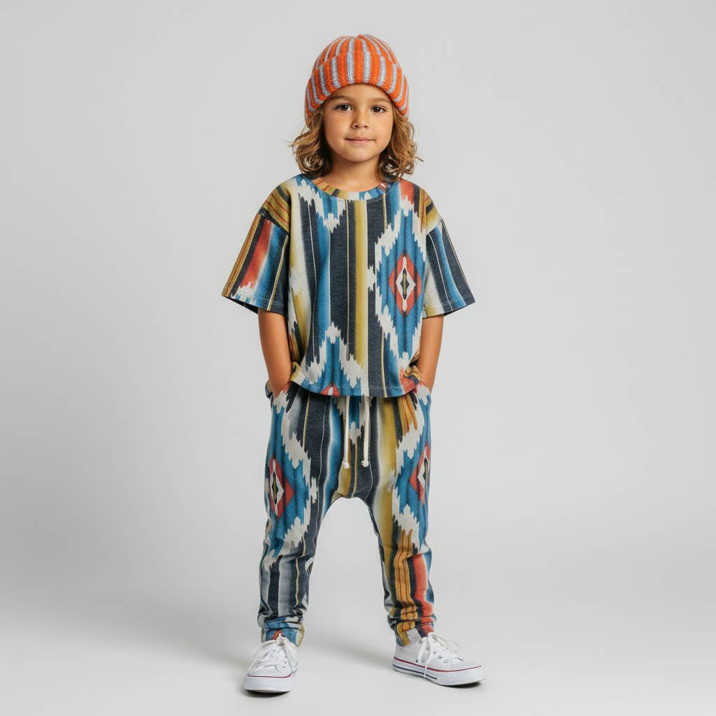 Best Day Ever- Kids Sedona Print Harem Lounge Pant