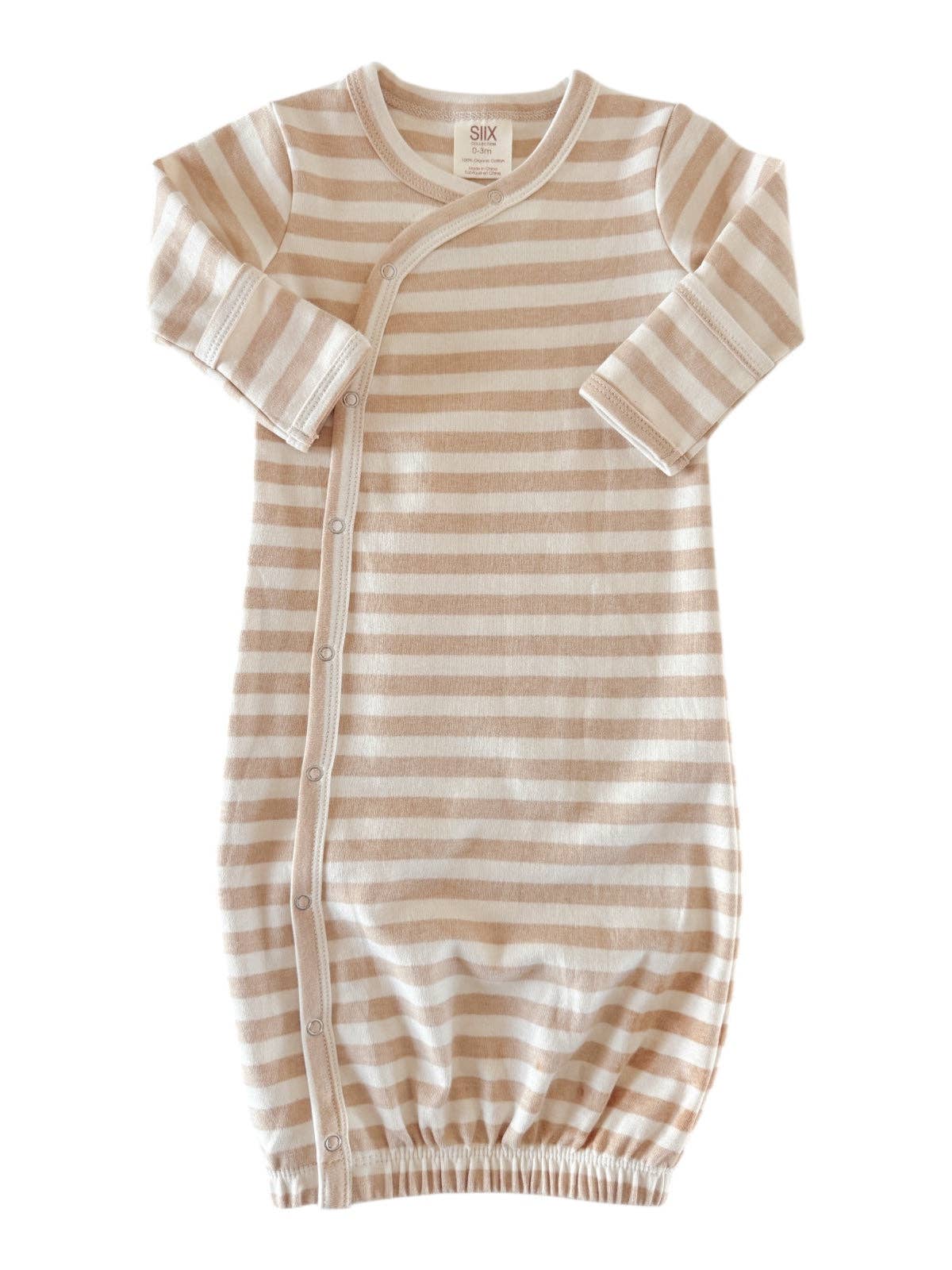 SIIX Collection- Biscuit Stripe / Organic Gown