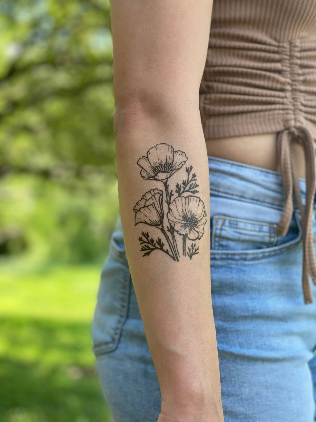 NatureTats- Golden Poppy Temporary Tattoo