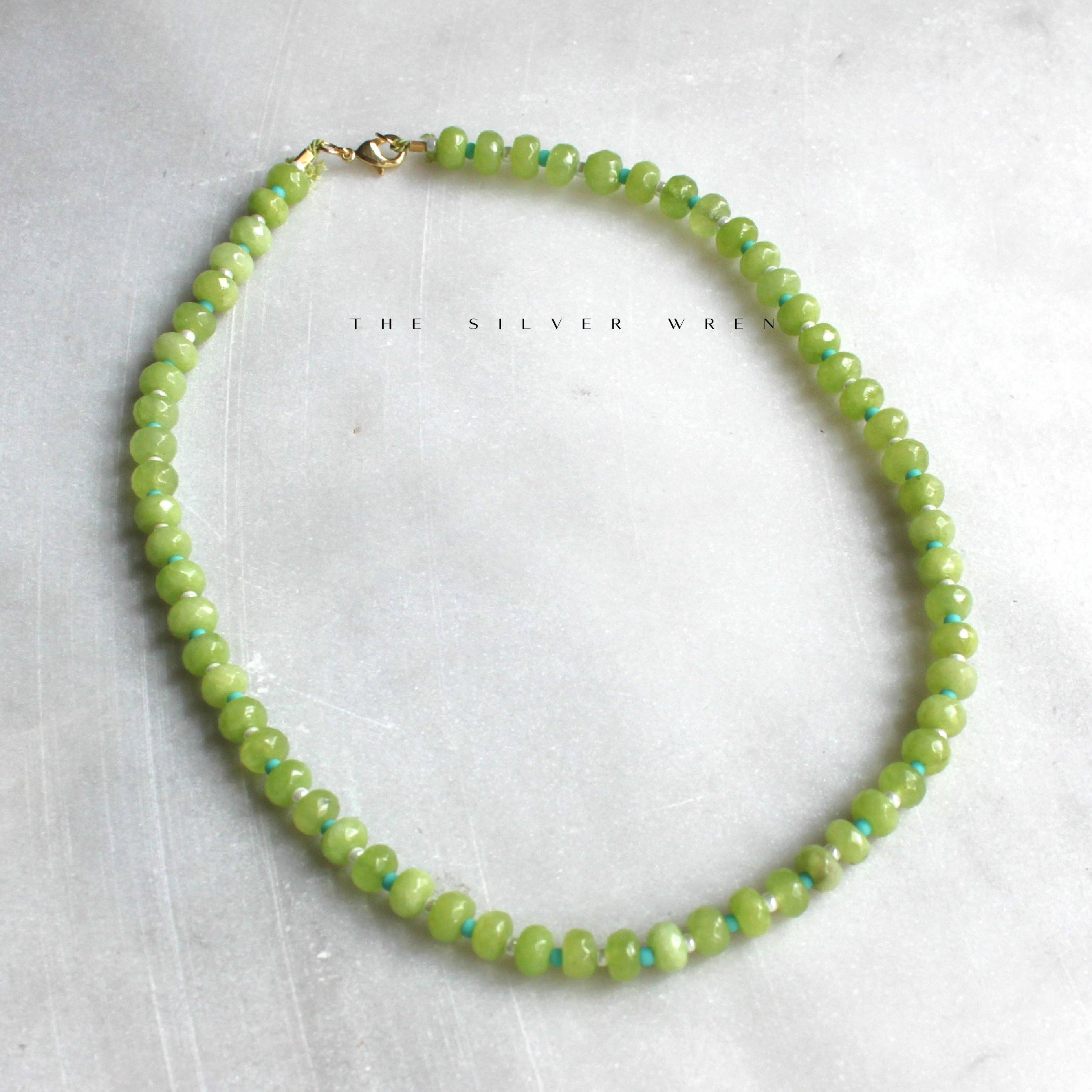 The Silver Wren- Islands Stone Candy Beaded Necklace, Trendy Colorful Beads