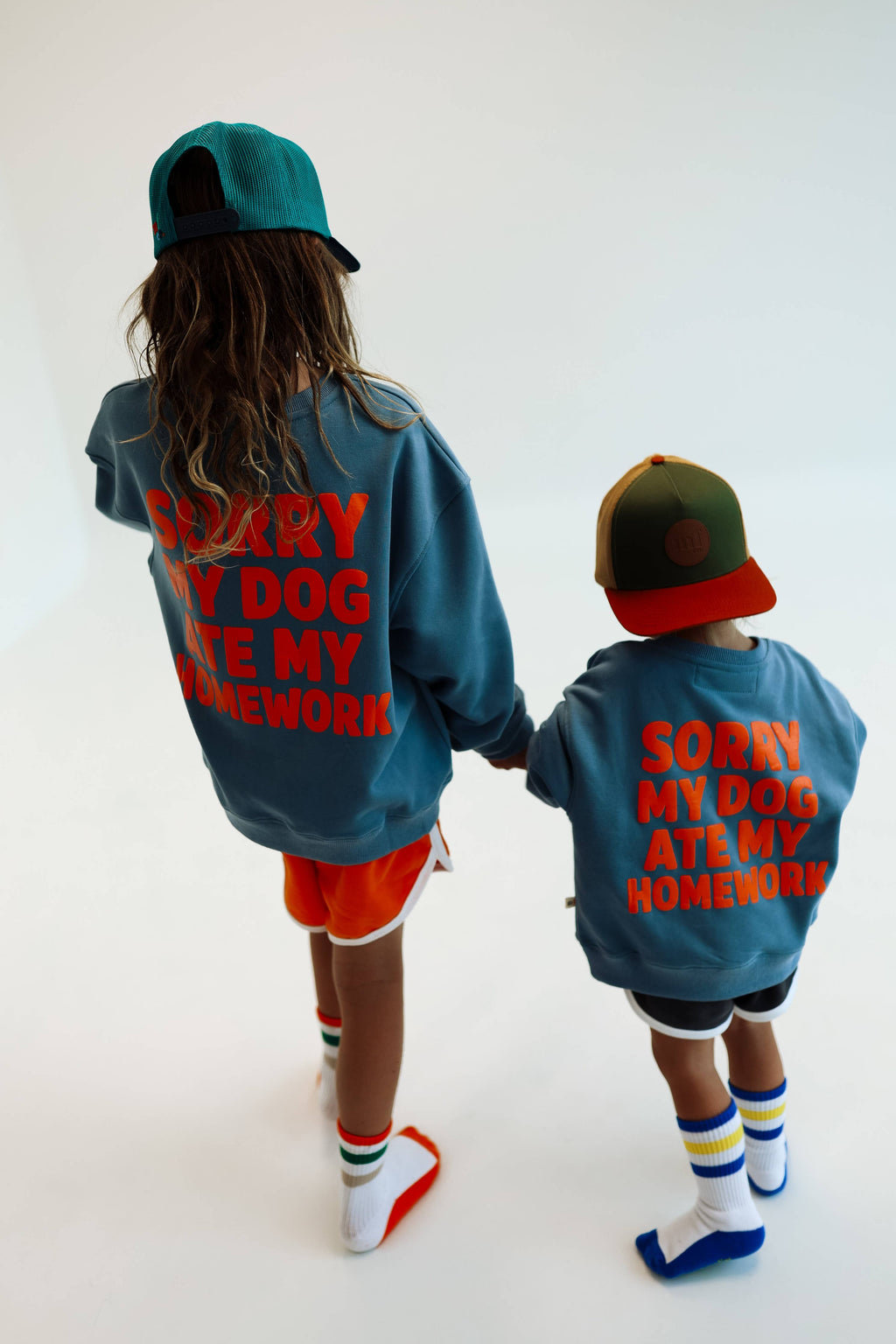Minimalist Folk Co.- Sorry, My Dog Ate My Homework | DUSTY BLUE | oversized drop shoulder | KIDS