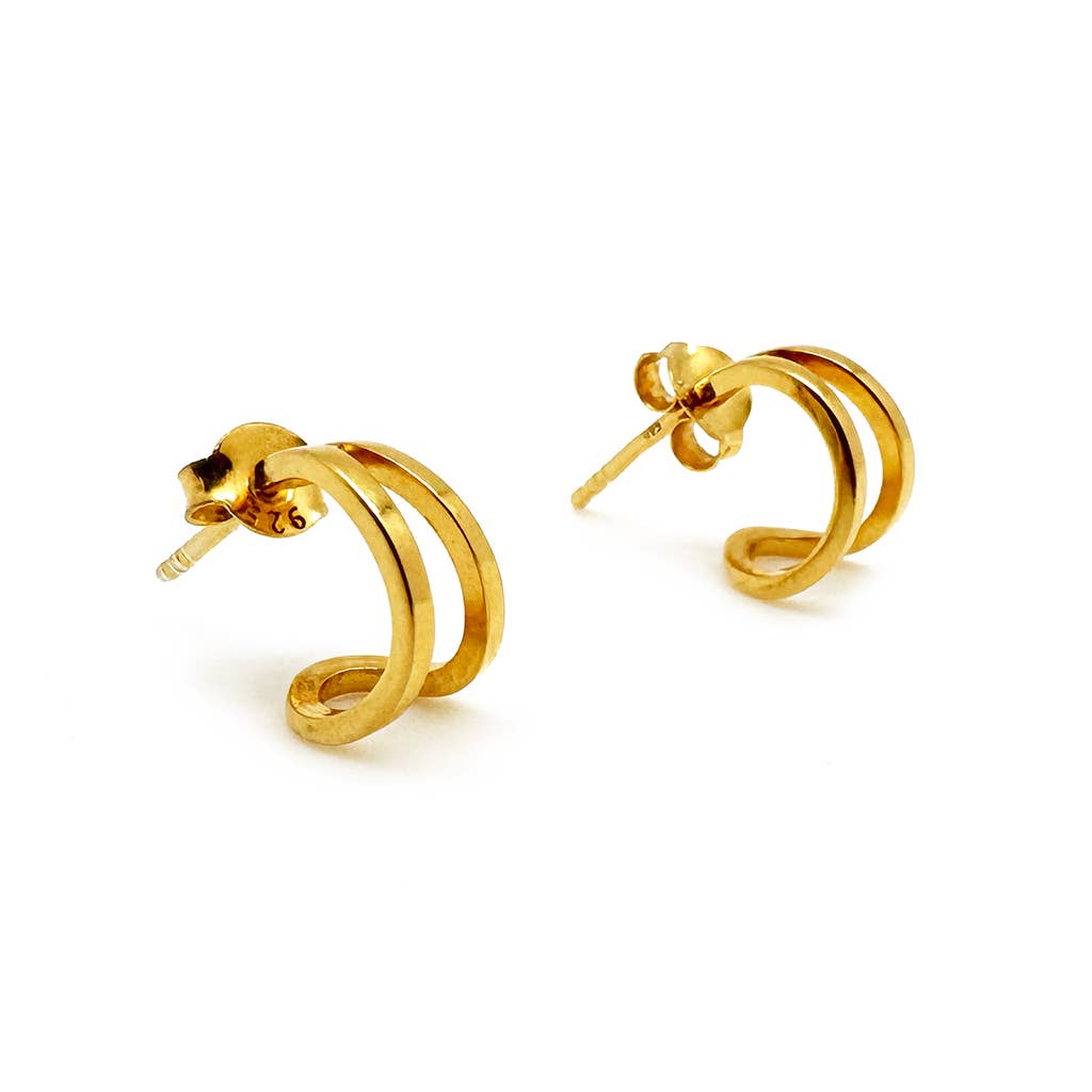 Bronwen Jewelry- Double Hoop Post Earrings