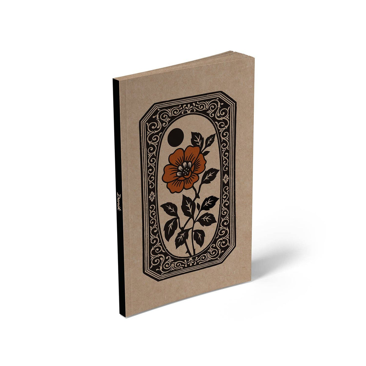 Denik-Floral Frame Kraft Classic Layflat Notebook