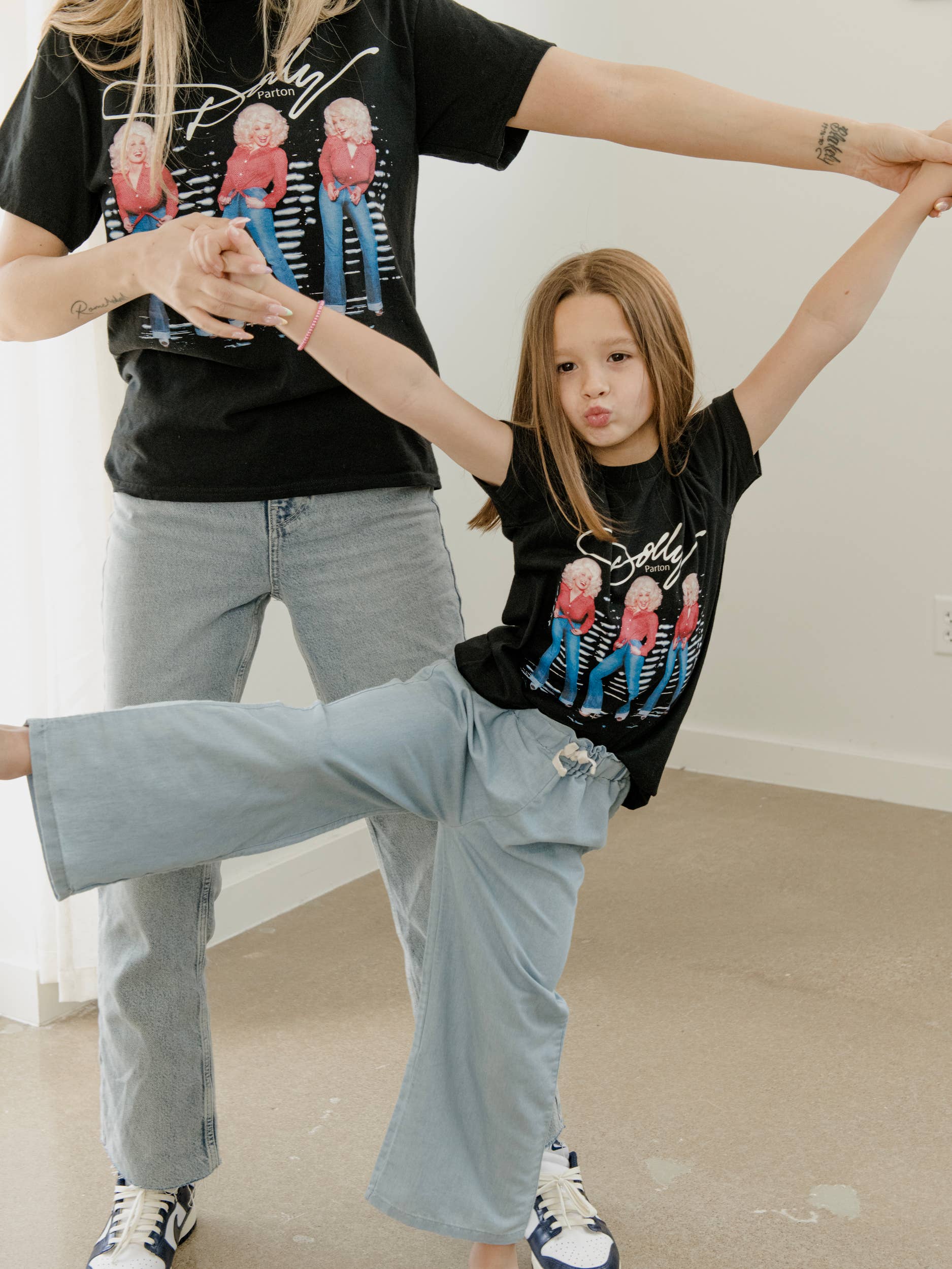 LivyLu- Children's Dolly Parton Triple Threat Black Tee