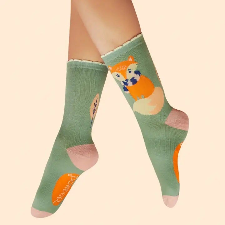 Powder- Cosy Fox Ankle Socks