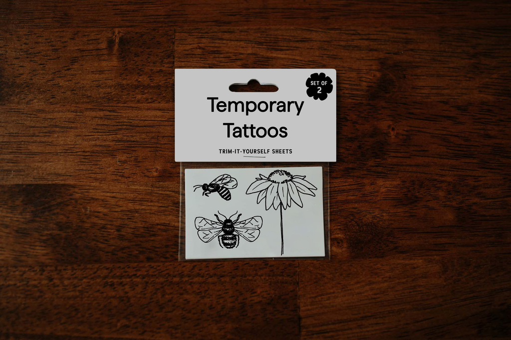 Saint Tattoos- Coneflower + Honeybees Temporary Tattoos