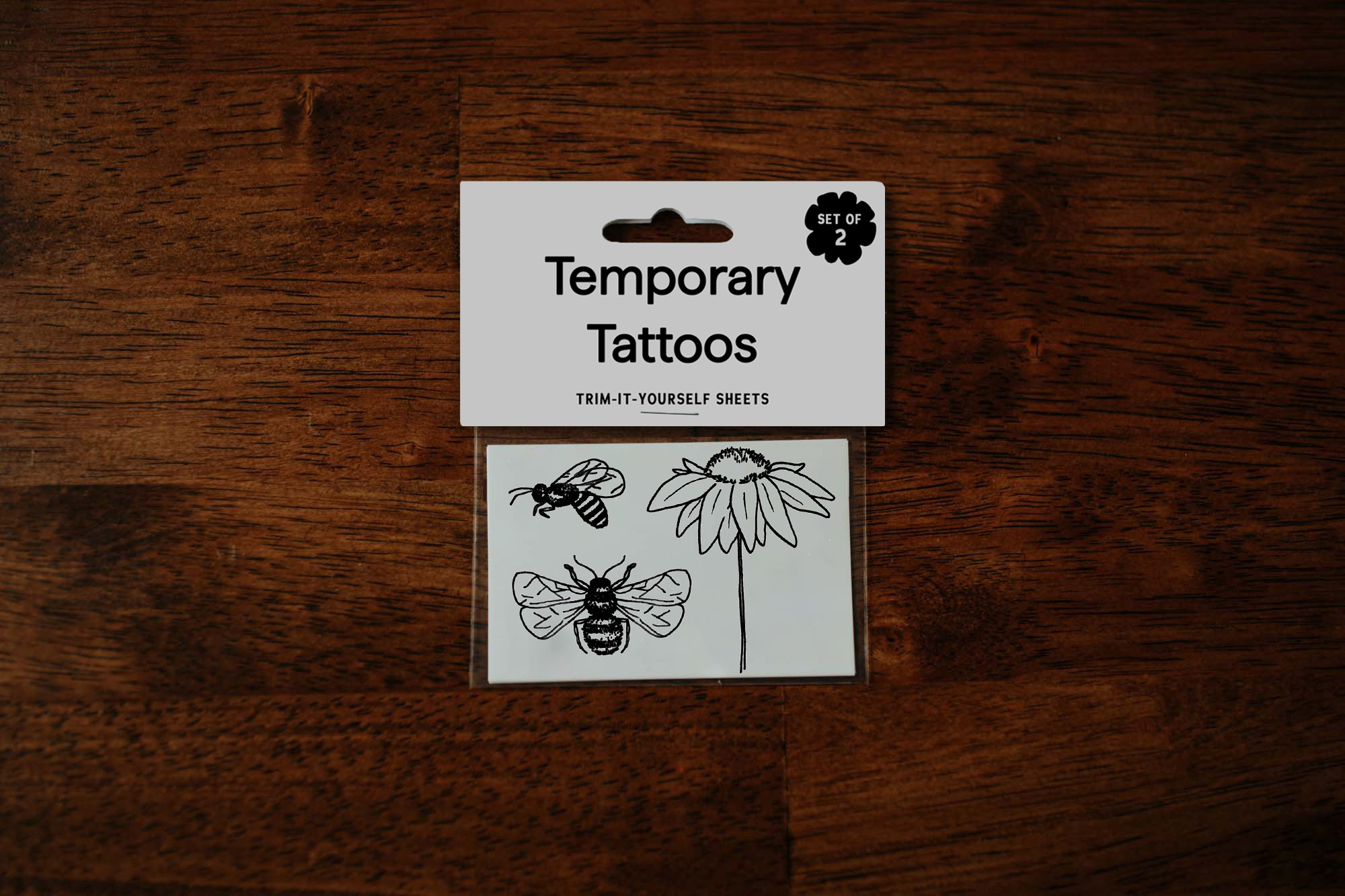 Saint Tattoos- Coneflower + Honeybees Temporary Tattoos