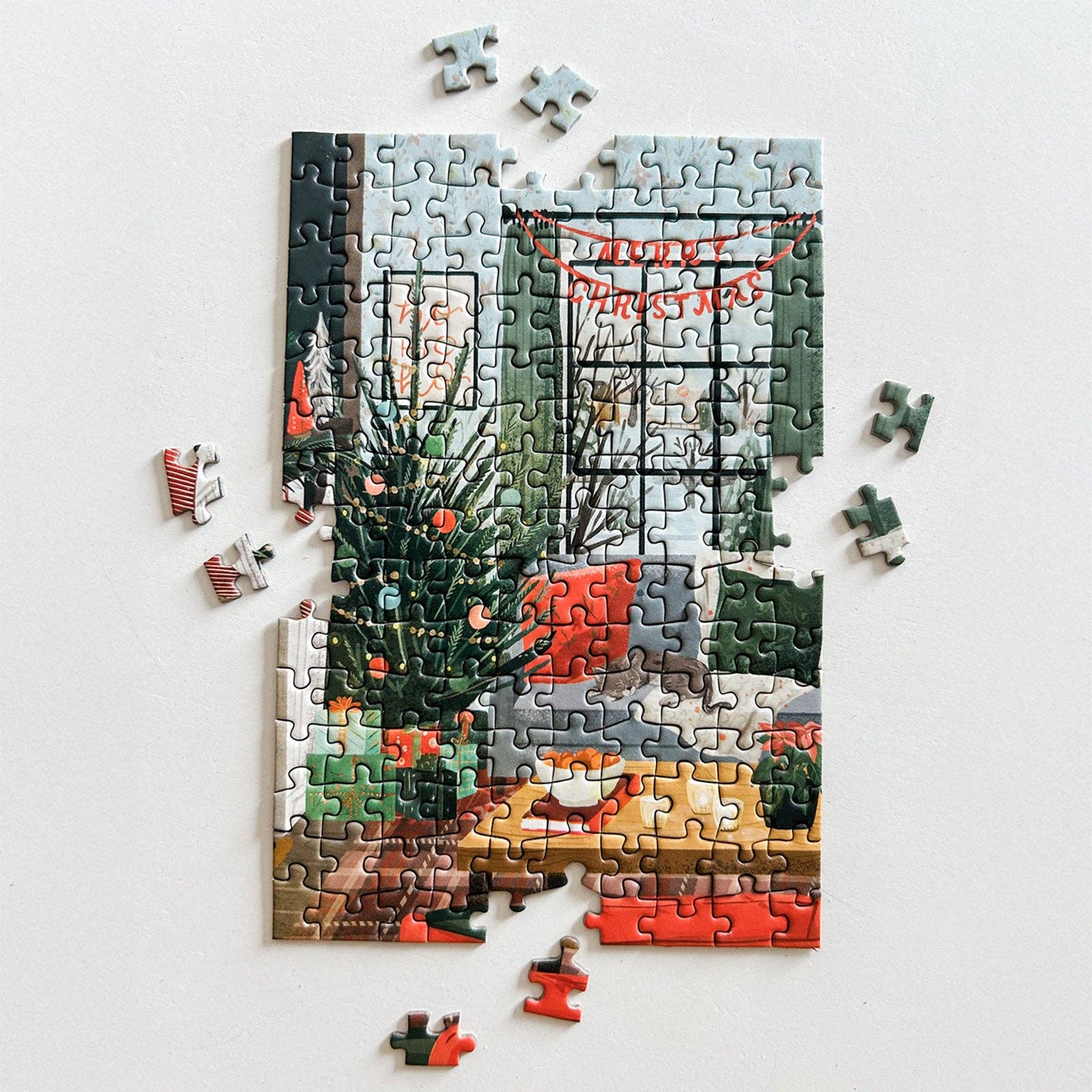 Spaghetti Tree- Cozy Christmas 150 Pc Mini Puzzle