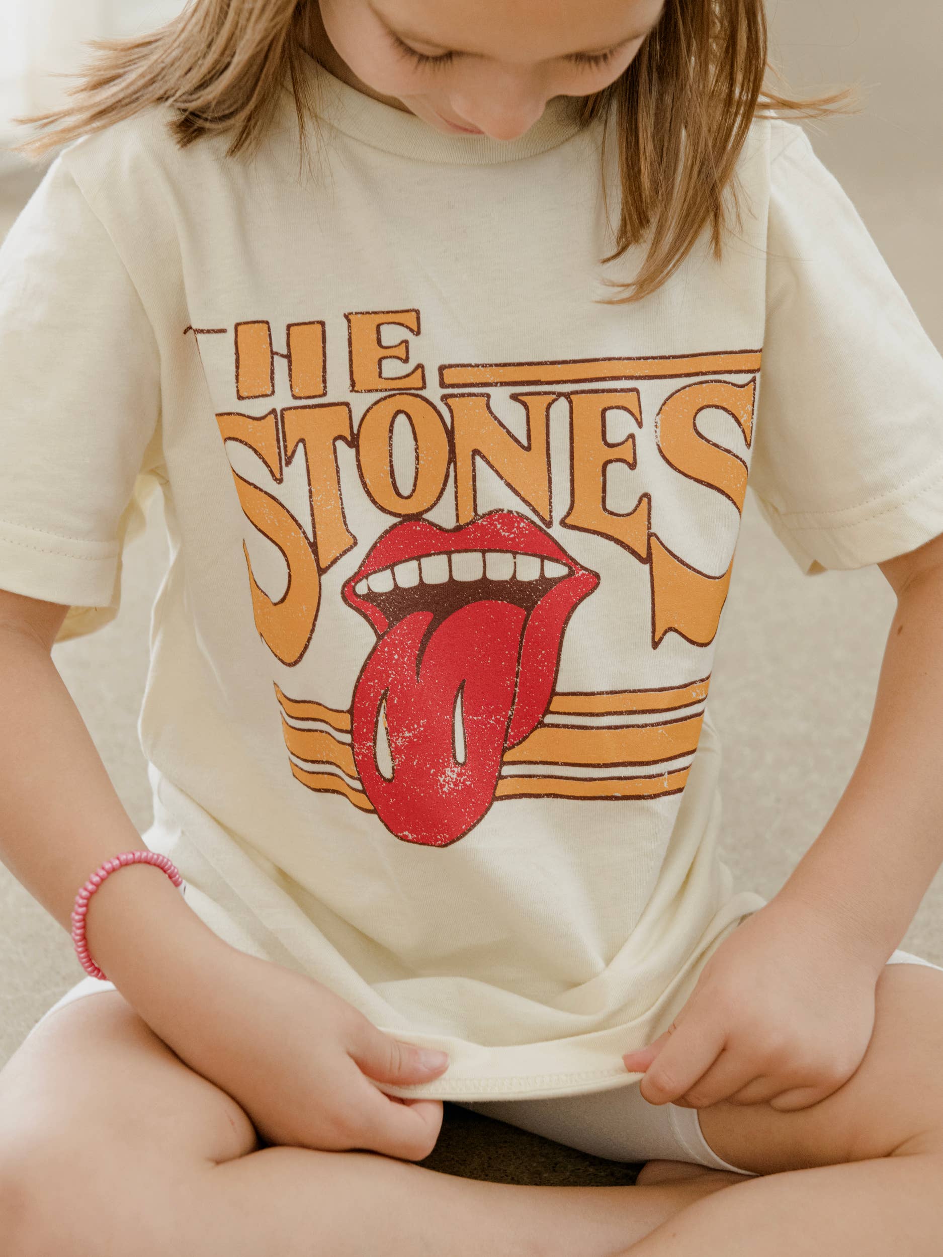 LivyLu- Children's Rolling Stones Stoned Cream Licensed Graphic Tee