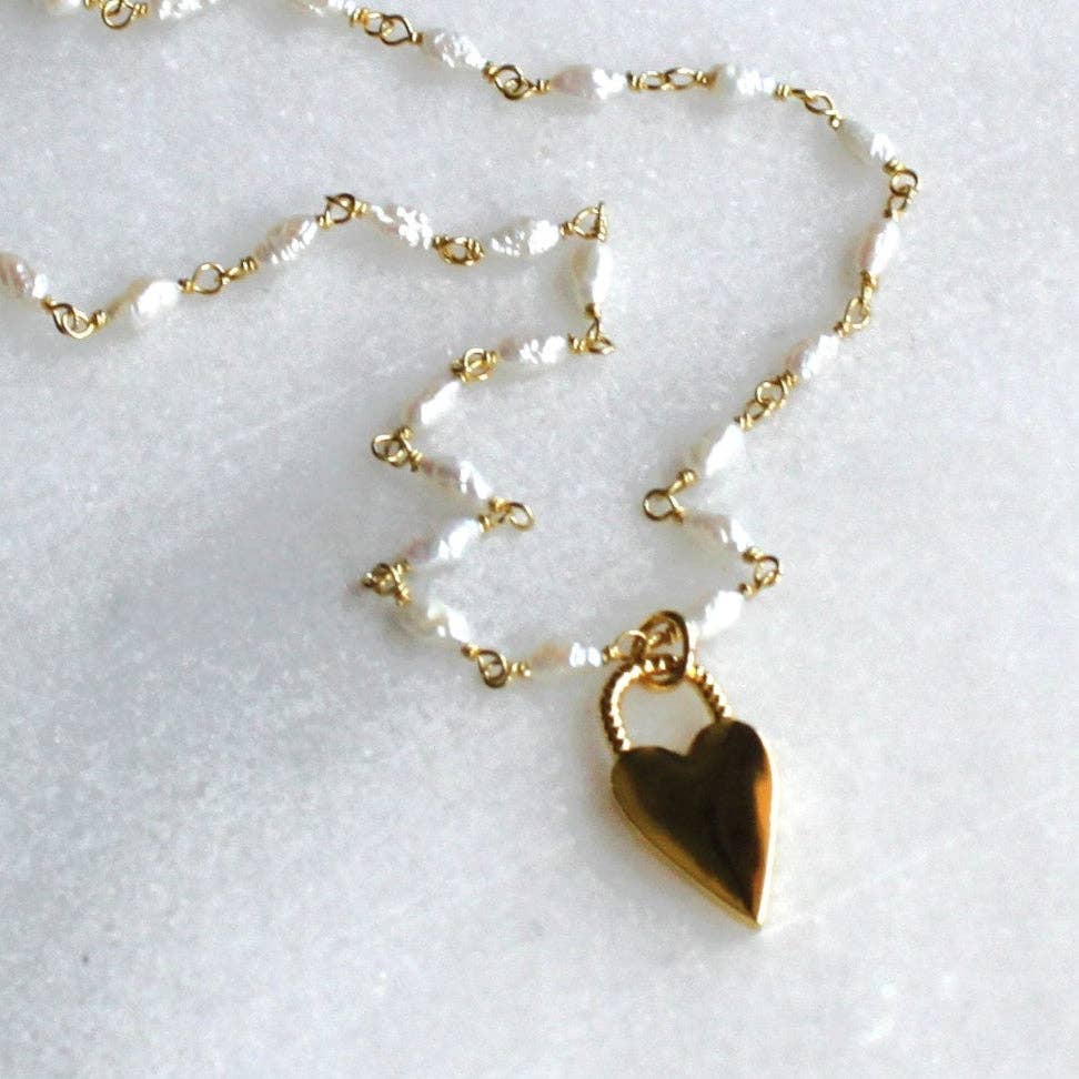 The Silver Wren- Tara Pearl Rosary Necklace
