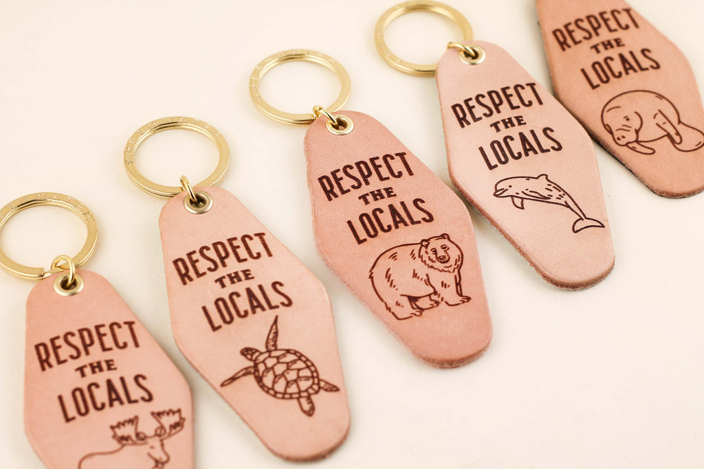 Freshwater Curated Goods- Respect The Locals Animals Hotel Keychain