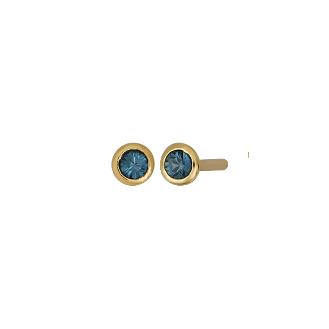 Land of Salt- Birthstone Stud Earrings in Gold - Choose Stone