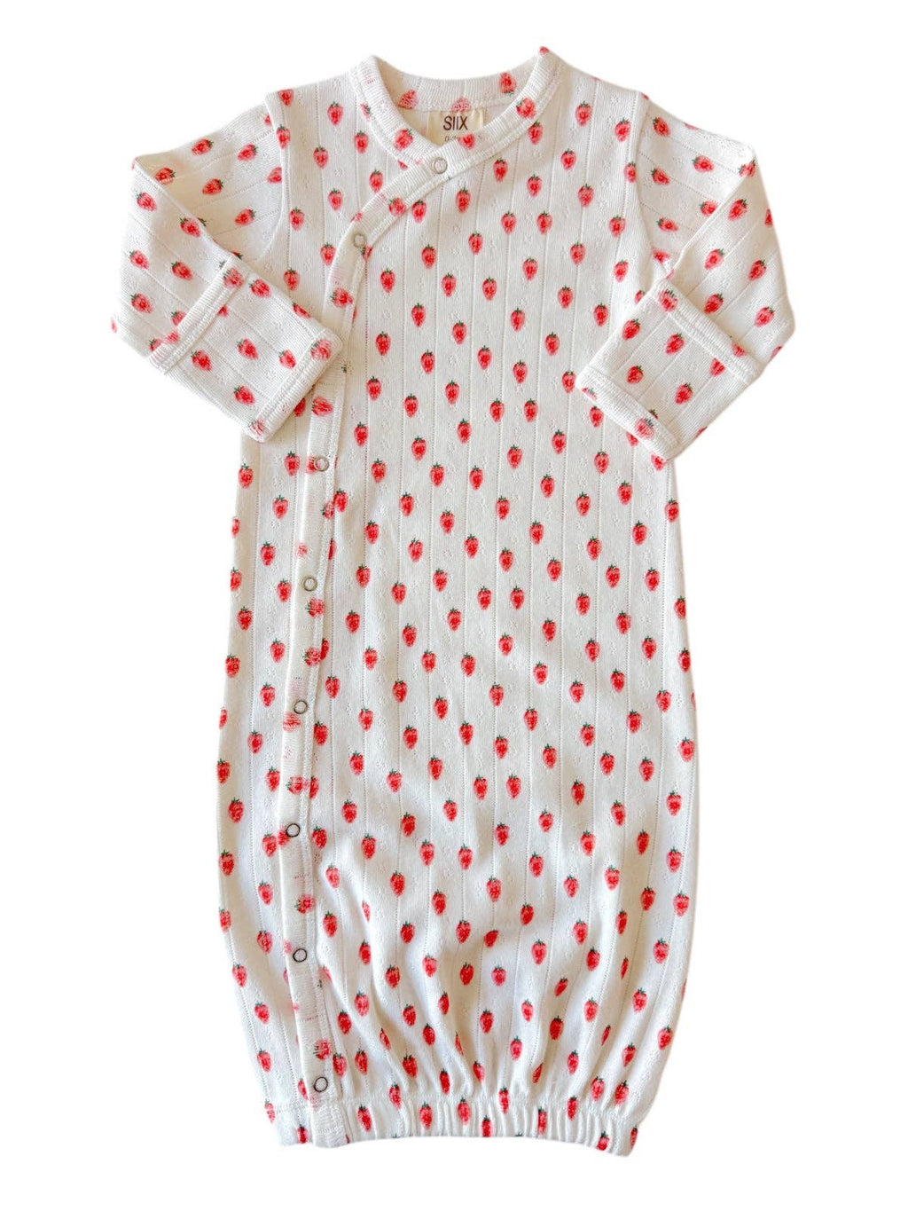 SIIX Collection- White Strawberry / Organic Pointelle Gown