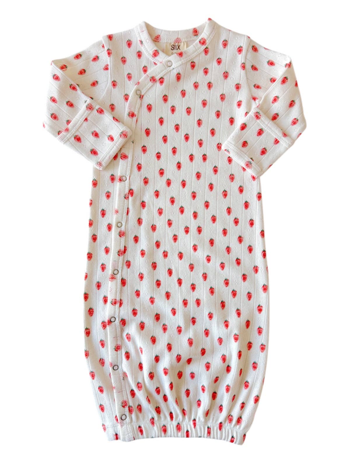 SIIX Collection- White Strawberry / Organic Pointelle Gown