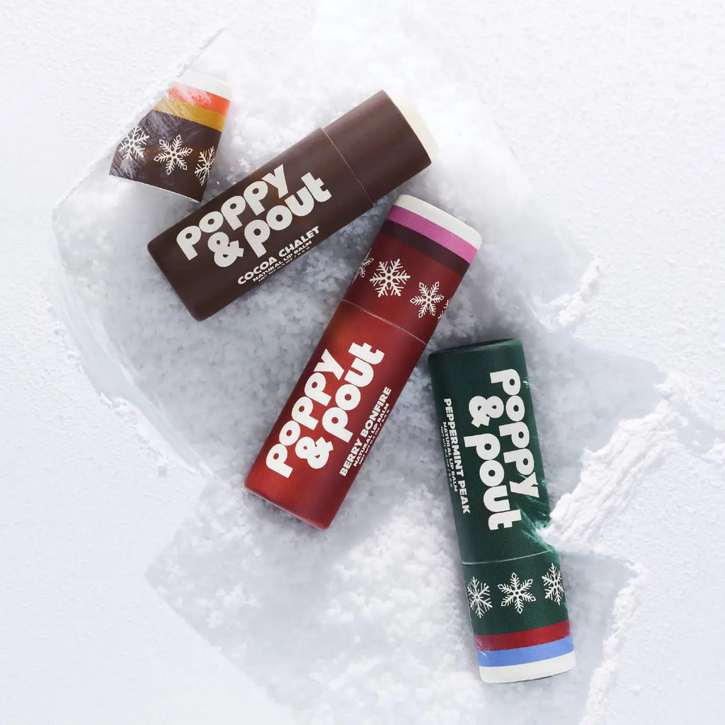 Poppy & Pout- Lip Balm Trio Ornament, Retro Ski, Limited Edition