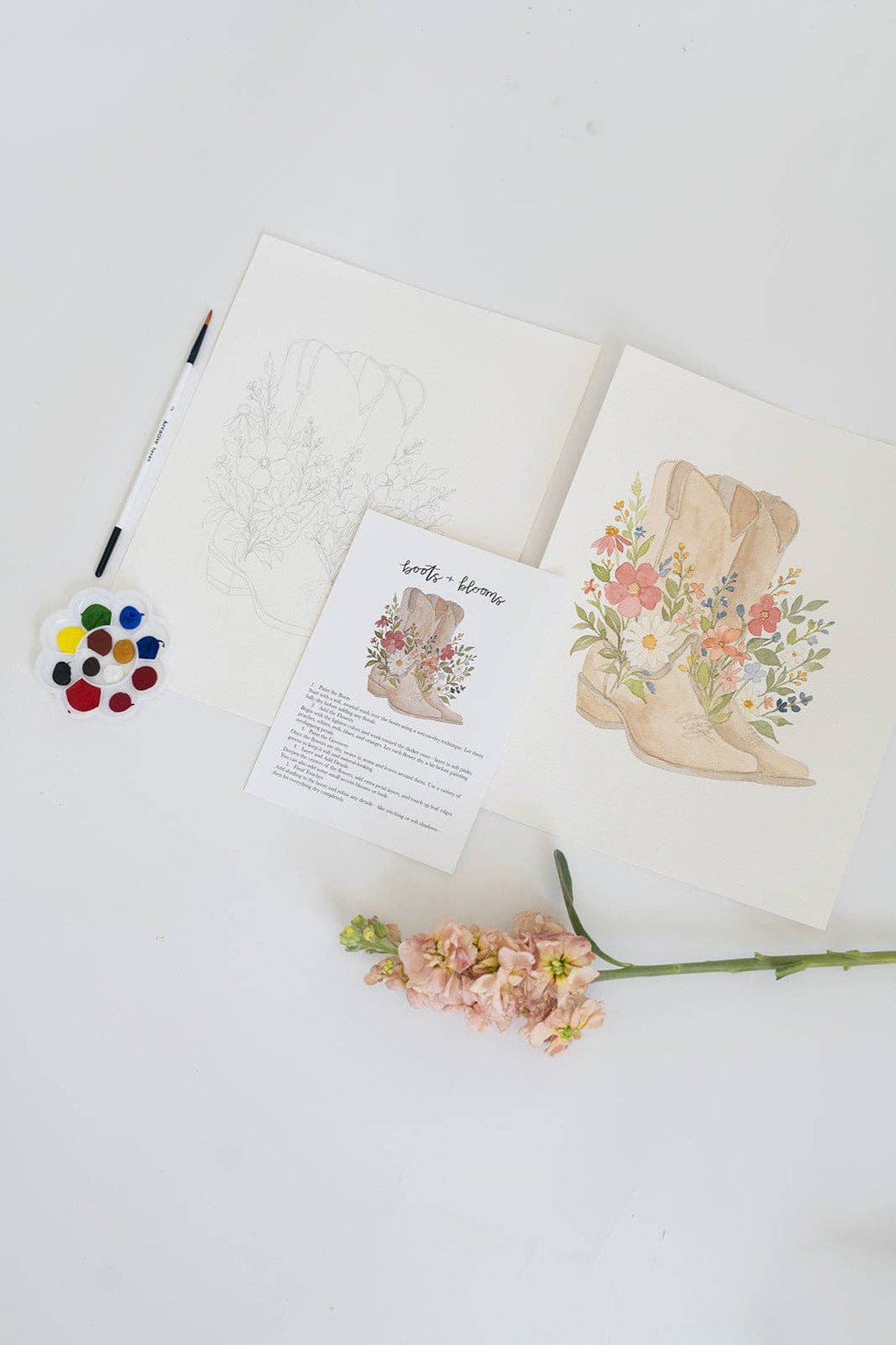 Bailey Rae Studio- Boots & blooms - watercolor kit
