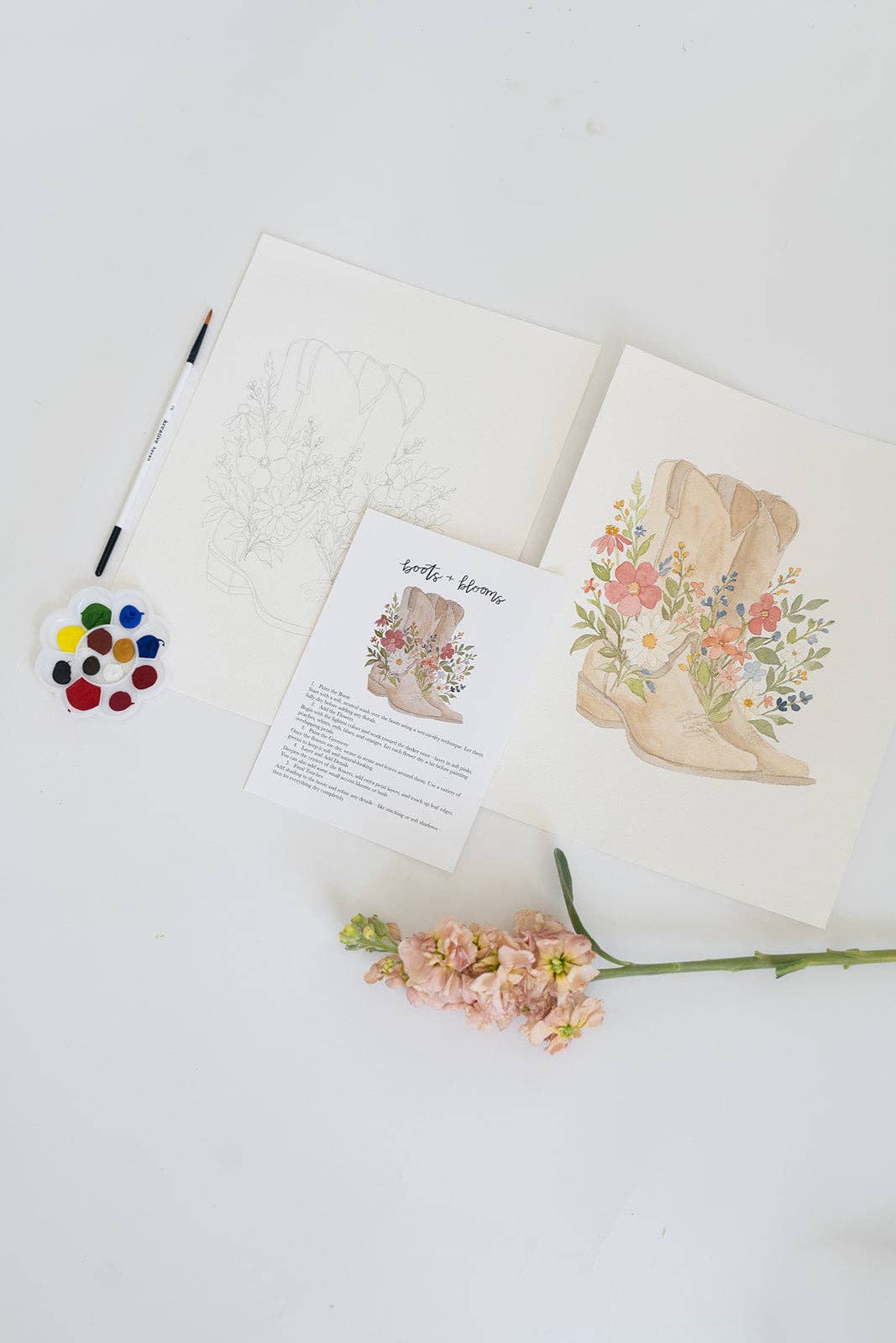 Bailey Rae Studio- Boots & blooms - watercolor kit