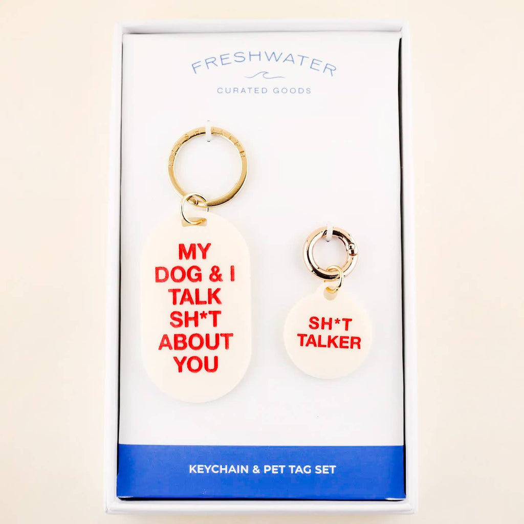 Freshwater Curated Goods- Sh*t Talker Keychain & Pet Tag Gift Set