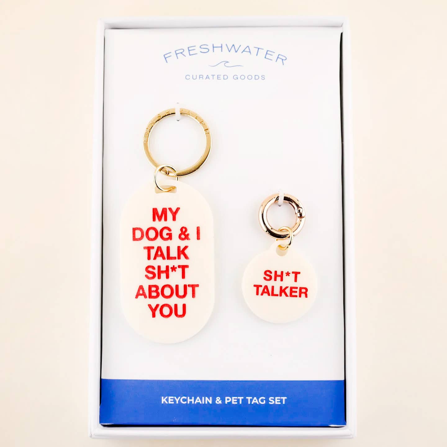 Freshwater Curated Goods- Sh*t Talker Keychain & Pet Tag Gift Set