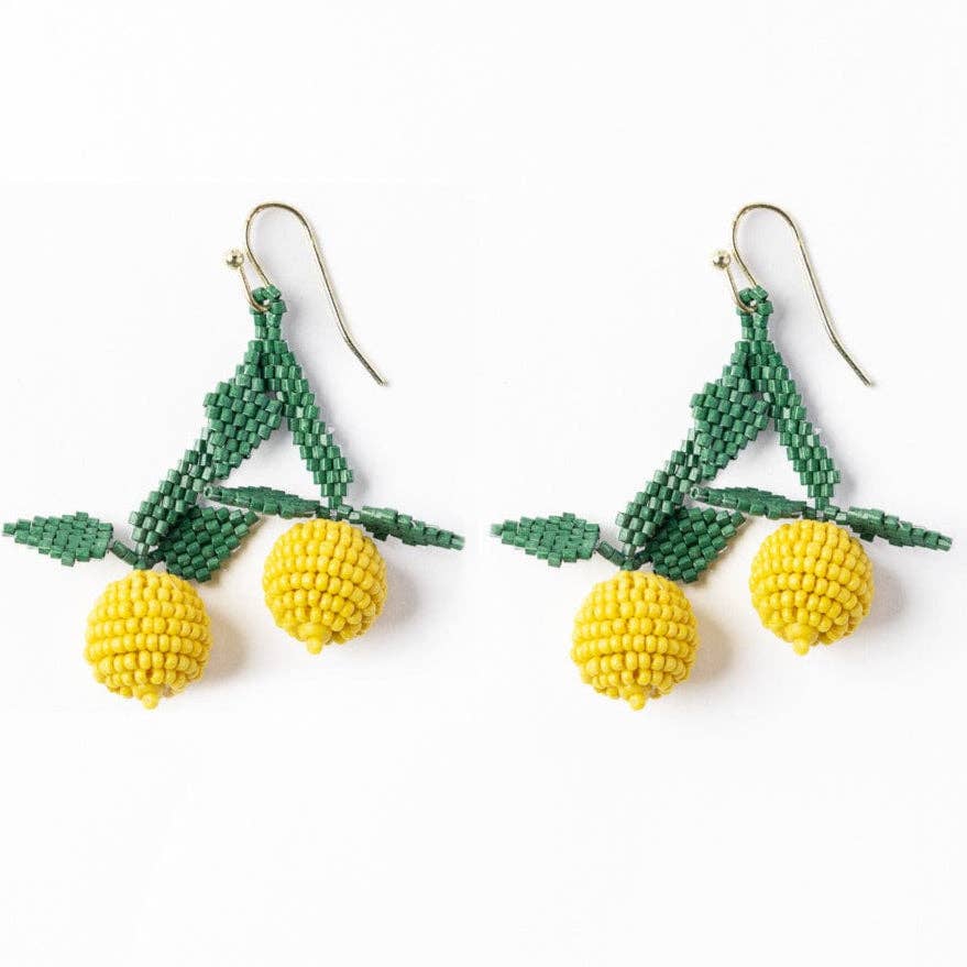 INK + ALLOY- Lottie Lemon Dangle Luxe Earrings Yellow