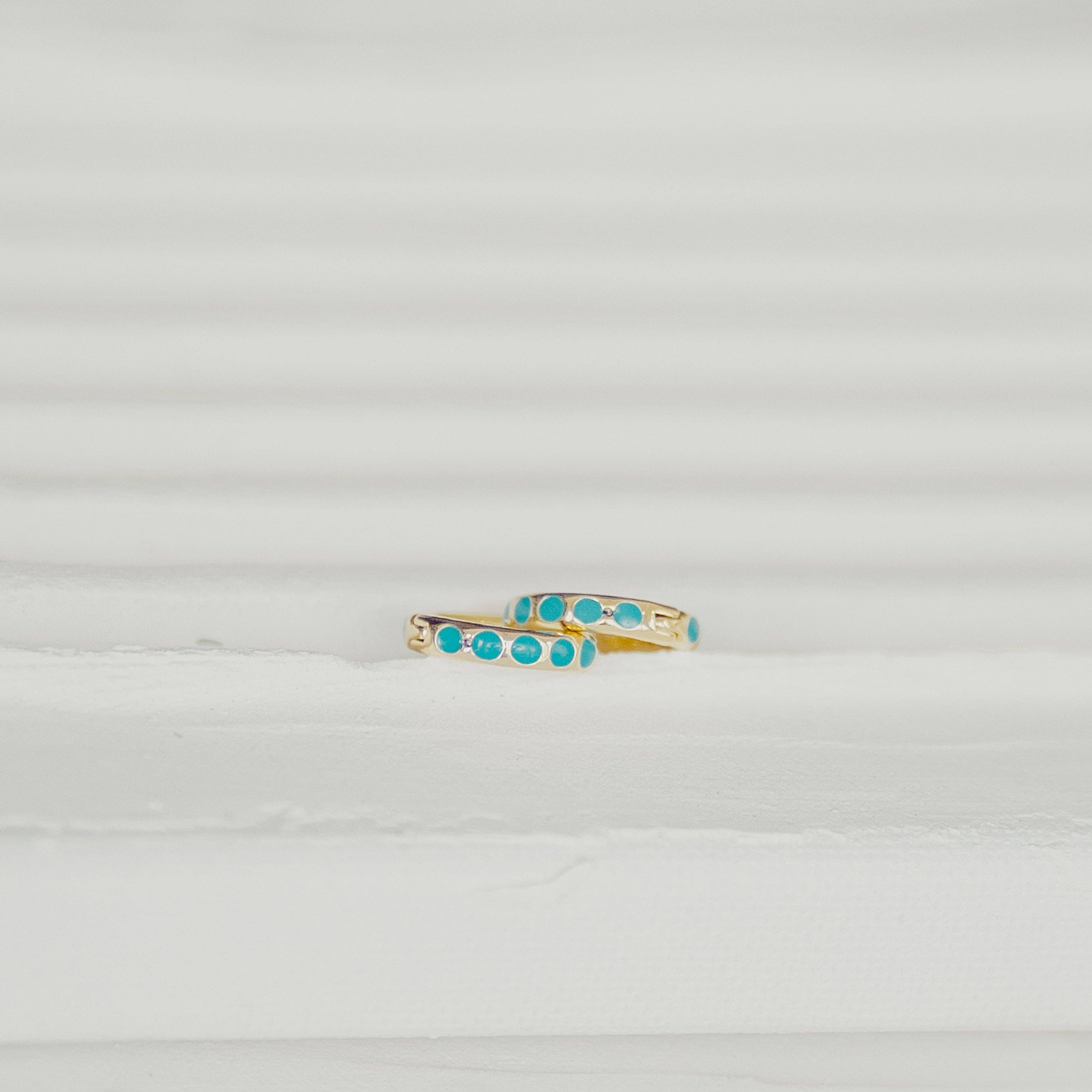 Reva Grey- Turquoise Huggie