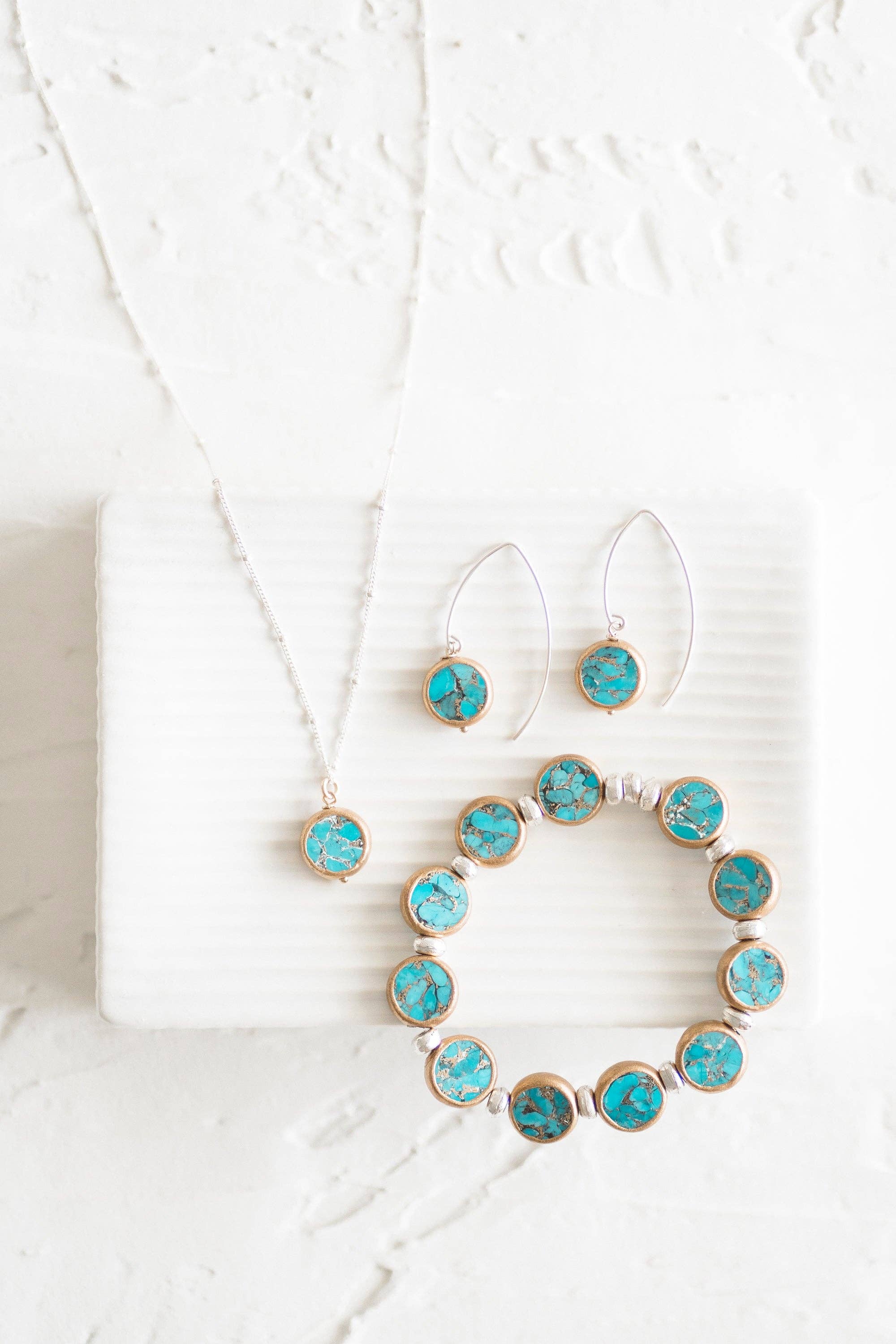 Reva Grey- Veda Mosaic Turquoise Bracelet