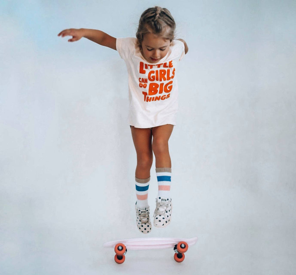 Minimalist Folk Co.- Little Girls Cando Big Things in vivid orange | Kids Tee