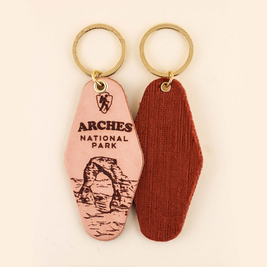 Freshwater Curated Goods- National Park Hotel Leather Keychain