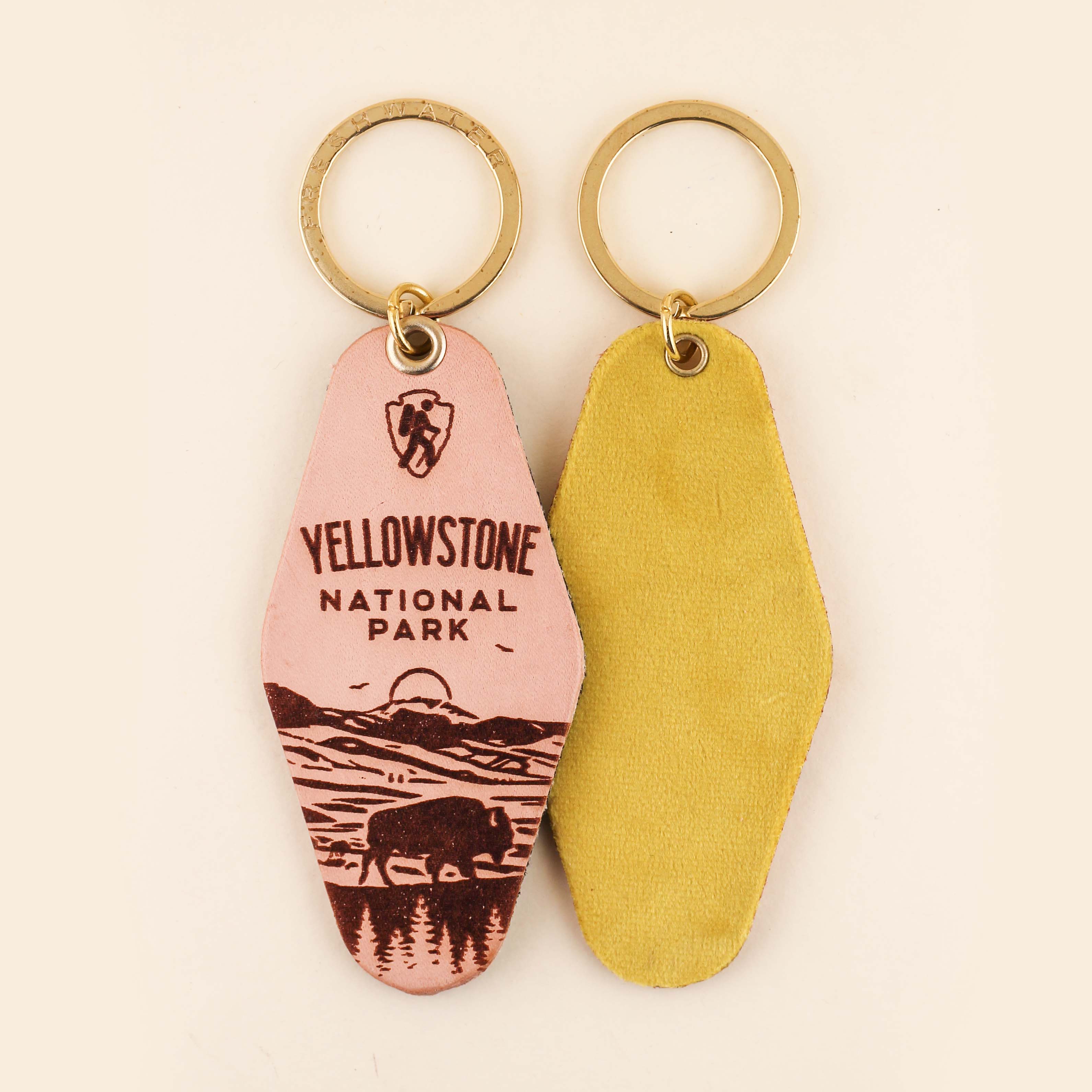 Freshwater Curated Goods- National Park Hotel Leather Keychain