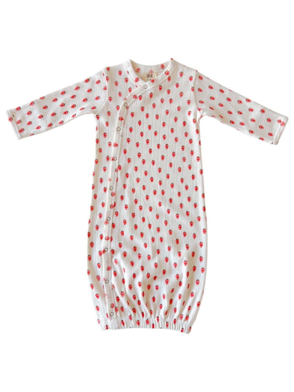 SIIX Collection- White Strawberry / Organic Pointelle Gown