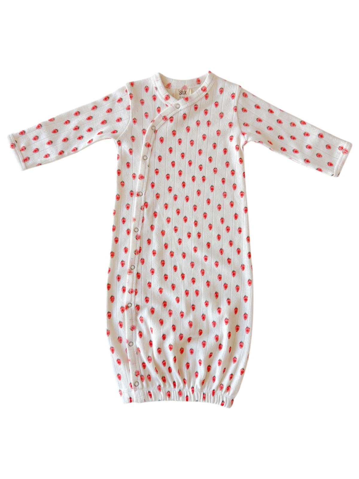 SIIX Collection- White Strawberry / Organic Pointelle Gown