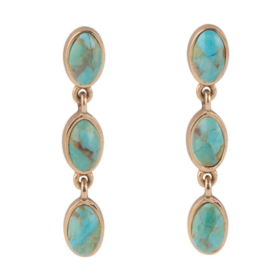 Barse Jewelry- Three Times the Turquoise Drop Earrings