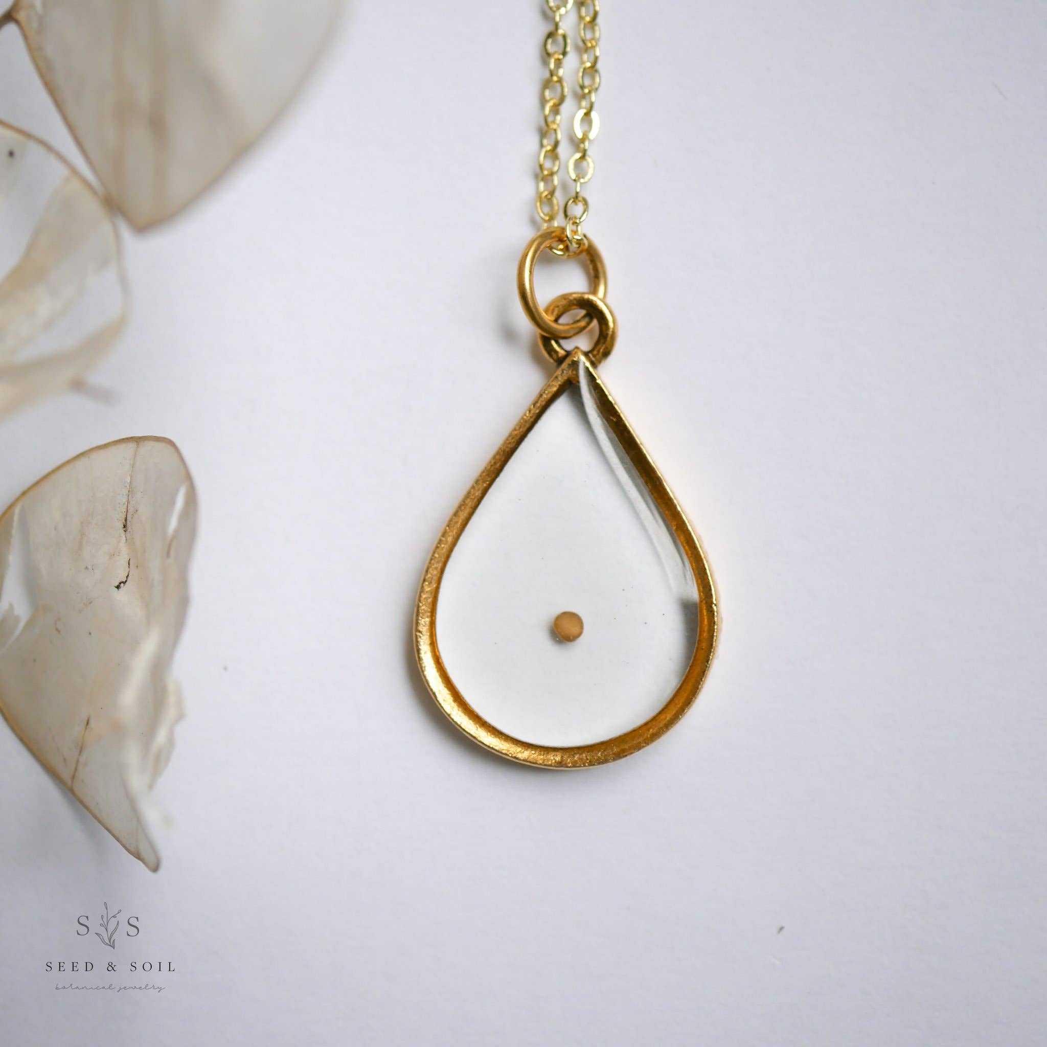 Seed & Soil- Large Teardrop Necklace