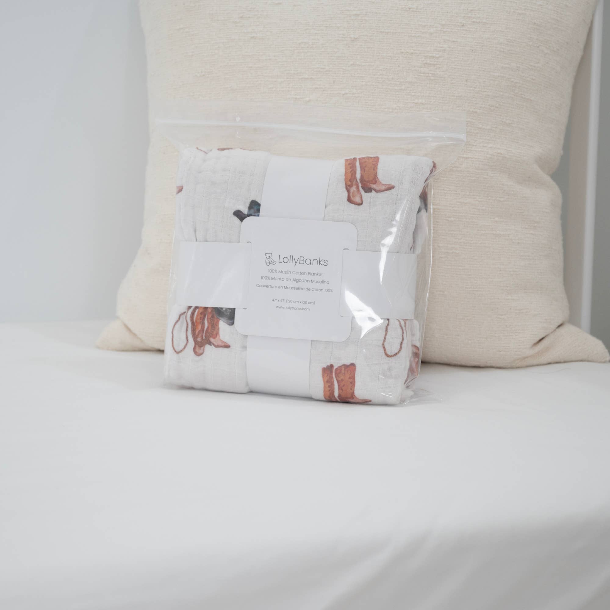 LollyBanks- Life Is Better In Boots Western Baby Toddler Muslin Blanket