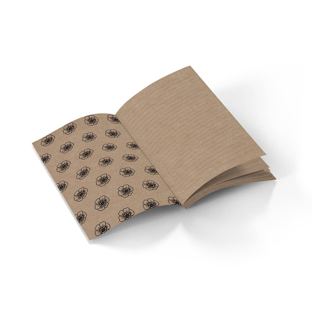 Denik-Floral Frame Kraft Classic Layflat Notebook