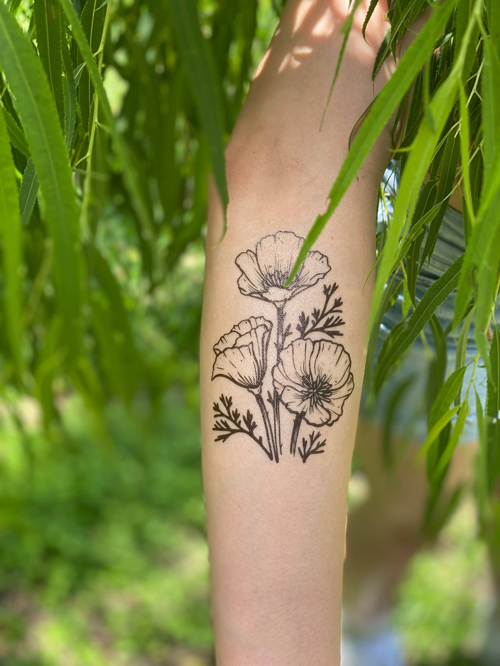 NatureTats- Golden Poppy Temporary Tattoo