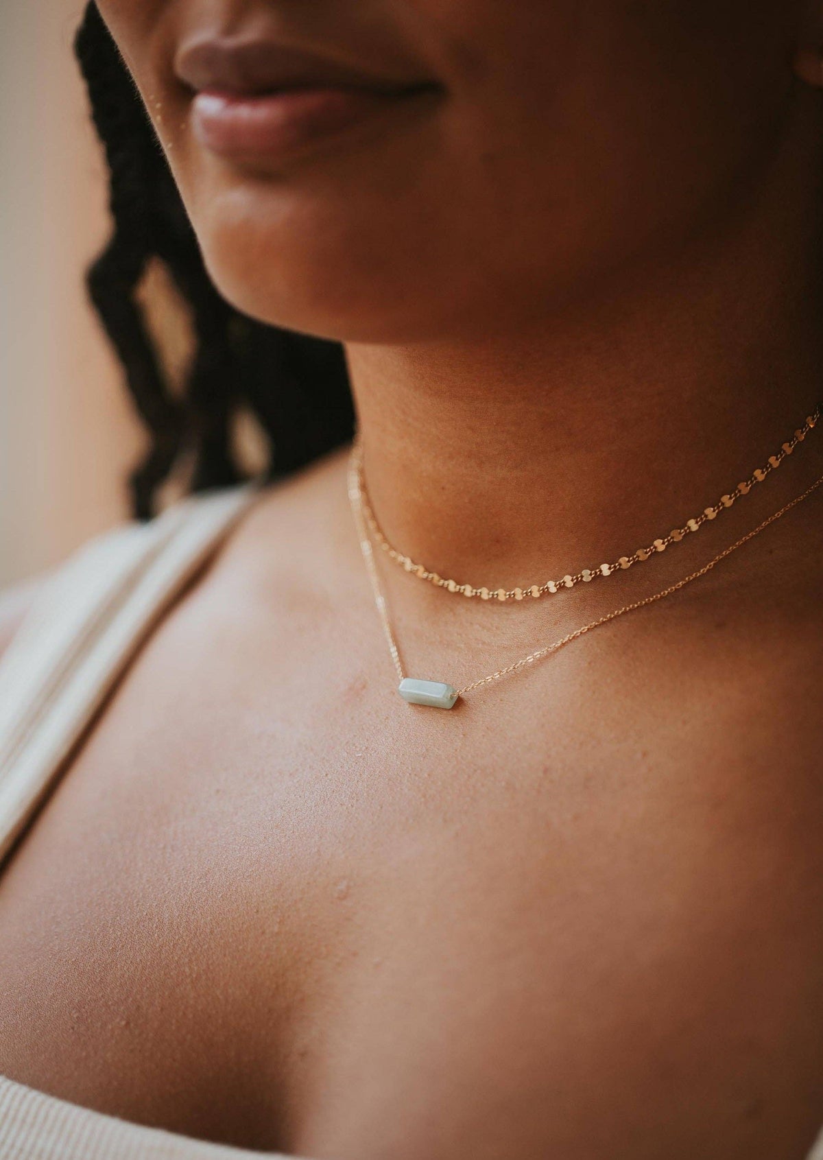 Hello Adorn- Seafoam Gemma Necklace | 14kt Gold Fill + Sterling Silver