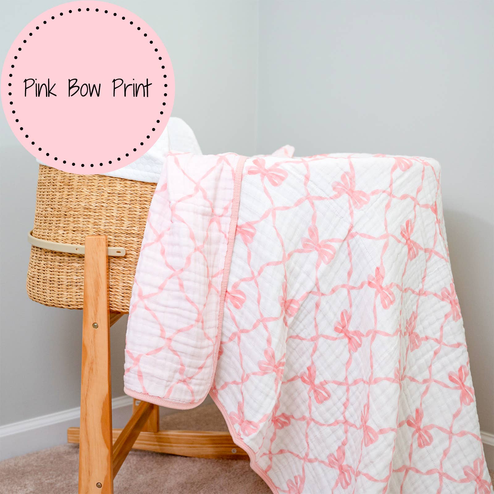 LollyBanks- Beautiful Bows Baby Toddler Muslin Blanket